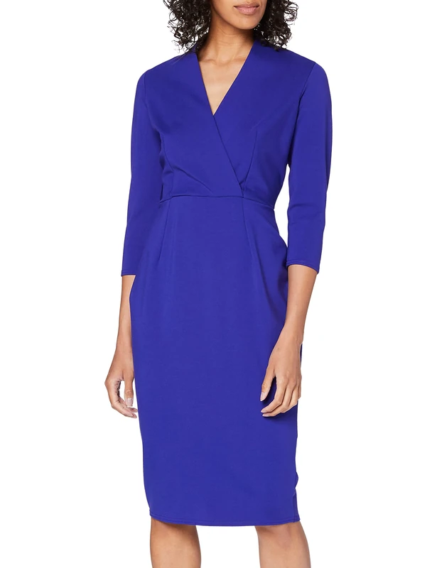 Closet London Women's Closet Wrap Pencil Skirt Dress Party, Purple (Purple Purple), (Size:12) - Image 1