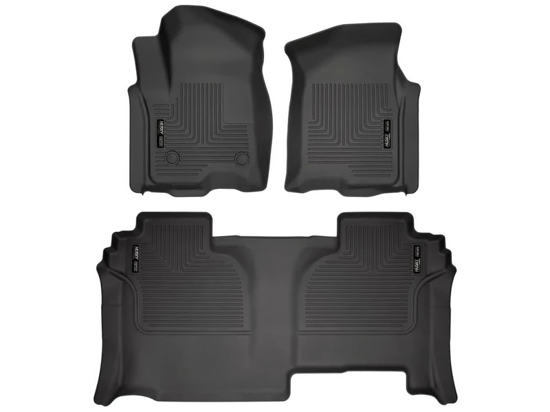 Husky Liners - 94031 Fits 2019-20 Chevrolet Silverado 1500 Double Cab, 2019-20 GMC Sierra 1500 Double Cab - New Body Weatherbeater Front & 2nd Seat Floor Mats Black
