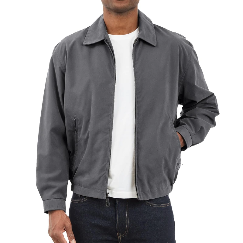 London Fog Men's Auburn Zip-Front Golf Jacket (Regular & Big-Tall Sizes) Cotton Lightweight, Iron, 3XL - Image 1