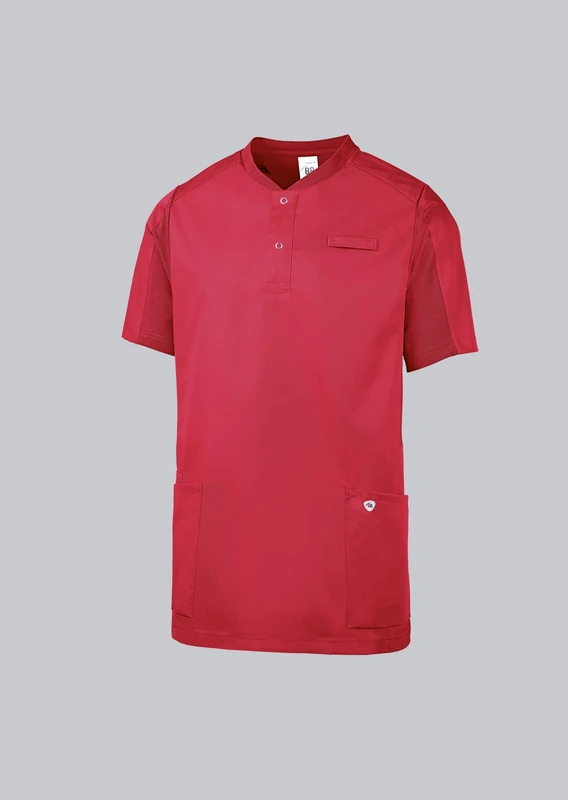 BP 1739-435-188/S, Unisex casual tunic, 1/2 sleeve, piqué inserts and arm-lift system 180,00 g/m², fabric blend, Color coral, Size S