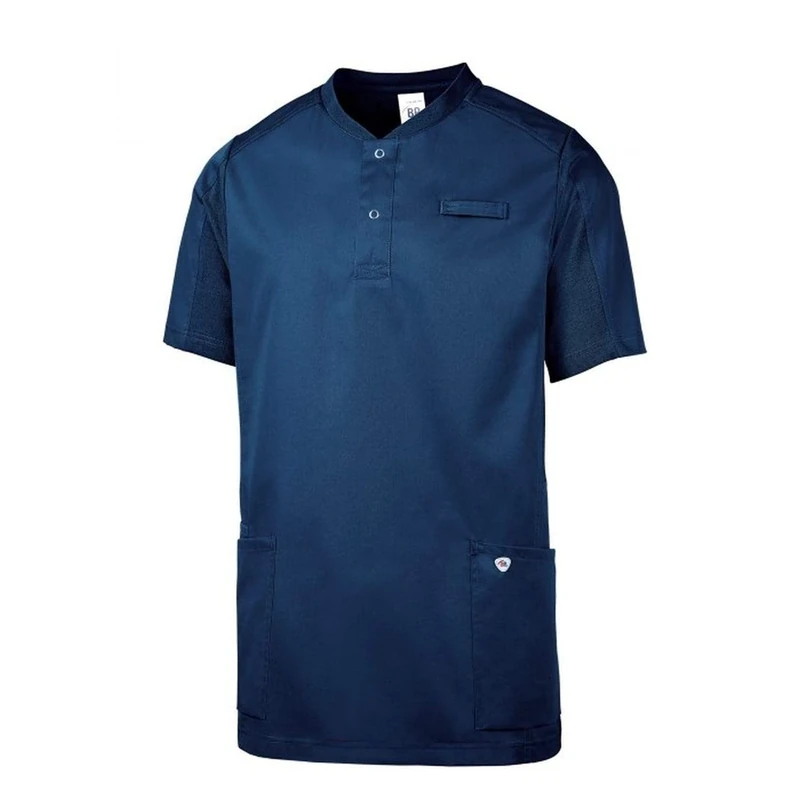 BP 1739-435-110/M, Unisex casual tunic, 1/2 sleeve, piqué inserts and arm-lift system 180,00 g/m², fabric blend, Color night blue, Size M