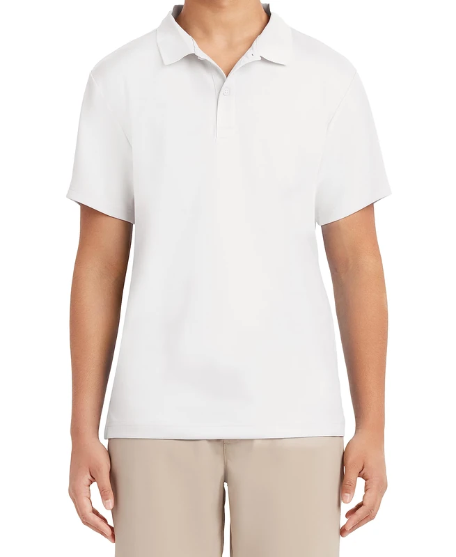Nautica Men's Short Sleeve Uniform Performance Polo Shirt, White, Large 38/39