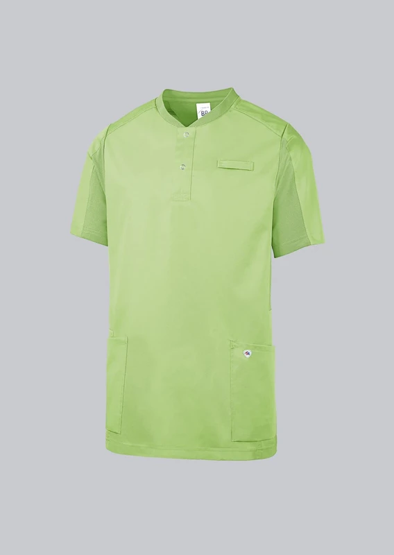 BP 1739-435-78/L, Unisex casual tunic, 1/2 sleeve, piqué inserts and arm-lift system 180,00 g/m², fabric blend, Color light green, Size L