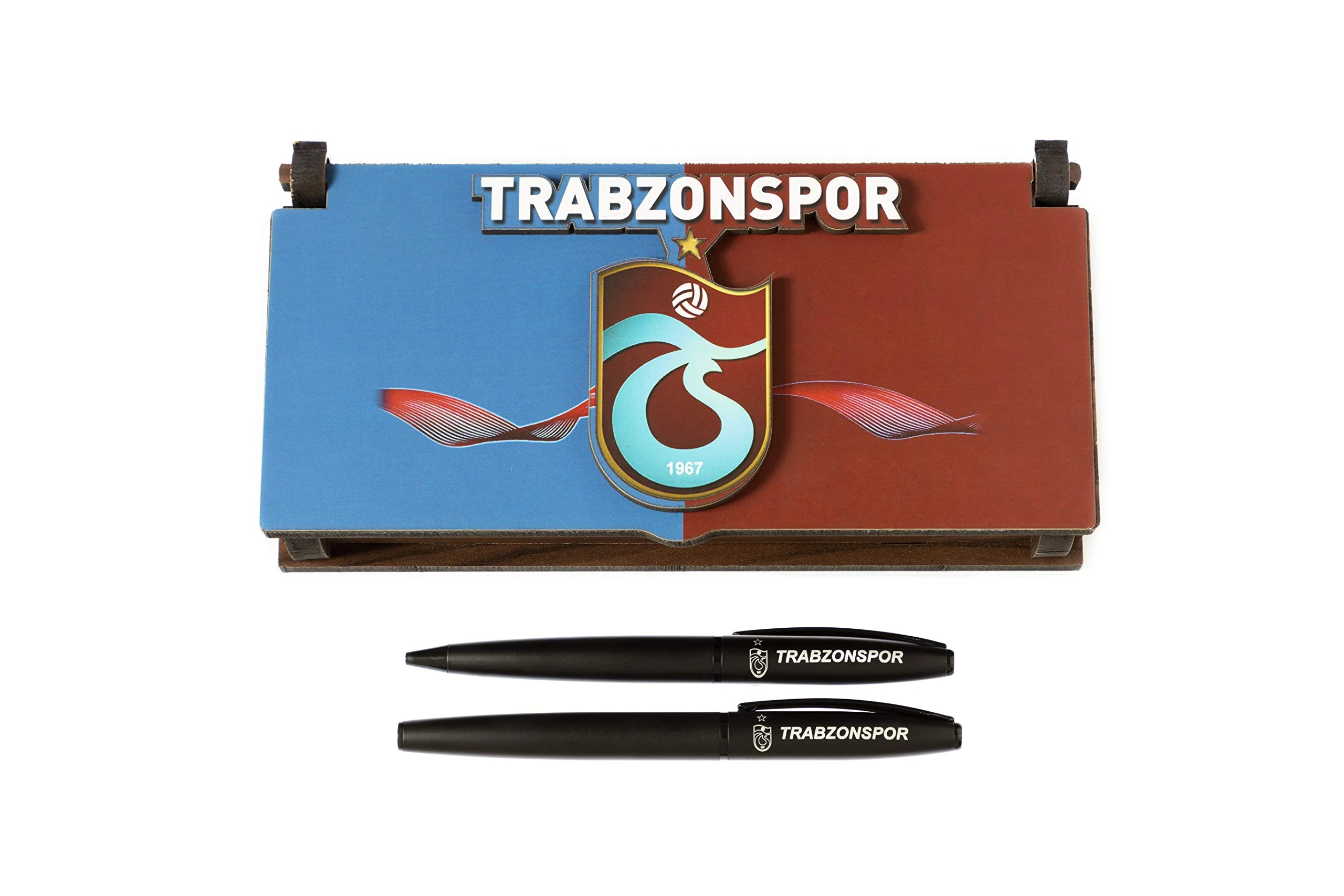 Gök-Türk Wooden Box with 2 Trabzonspor Ballpoint Pens black