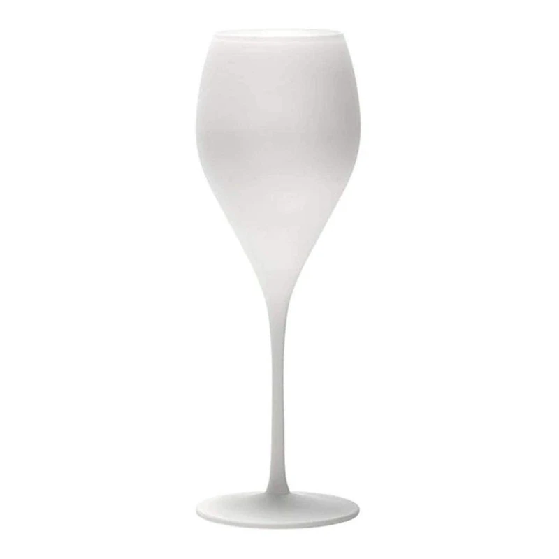 Stölzle Lausitz Prestige Champagne Glasses 343 ml Matt White Set of 6 I Champagne Glasses I Champagne Glasses Dishwasher Safe and Shatterproof I Like Mouth-Blown I Highest Quality