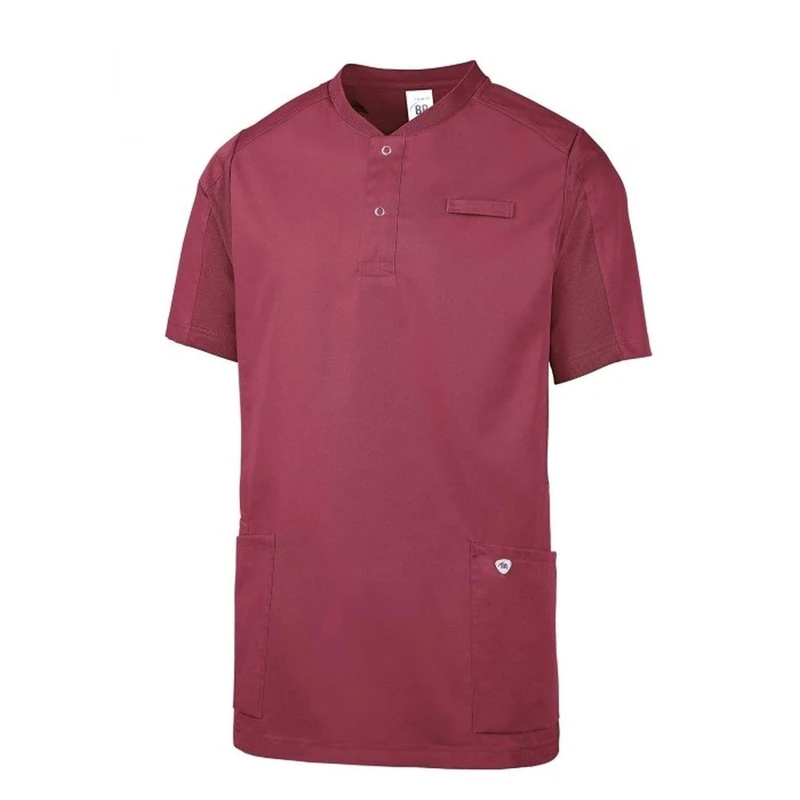 BP 1739-435-0182/L, Unisex casual tunic, 1/2 sleeve, piqué inserts and arm-lift system 180,00 g/m², fabric blend, Color blackberry, Size L