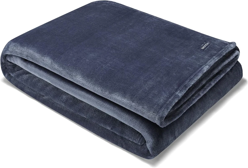Nautica - Twin Blanket, Super Soft Plush Fleece Bedding, Warm & Cozy Home Decor, Dorm Room Essentials (Solid Navy, Twin)