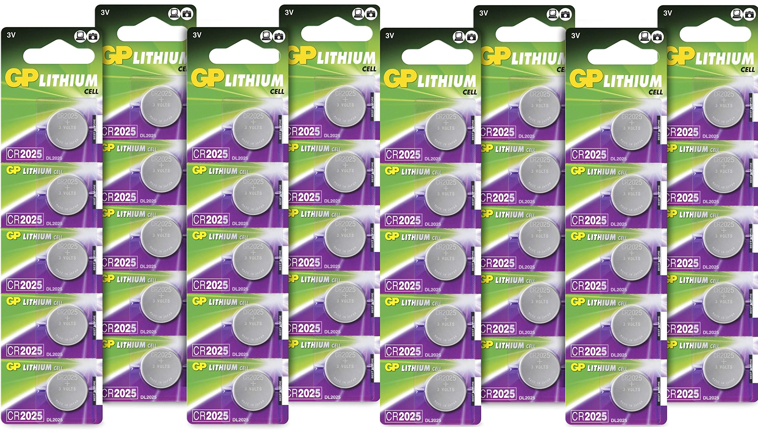 GP CR2025 3V Lithium Coin Cell Batteries 40 Pack - Flat Battery for Car Key/Key Fob Audi Mercedes Nissan - DL2025 2025 Batteries also suitable for scales/toys/heartrate monitor etc