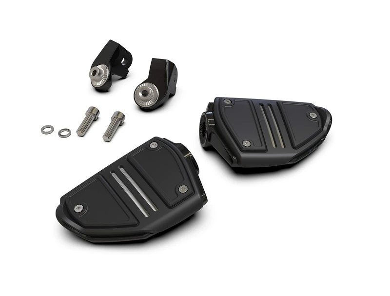 Goldstrike Twin Rail Footrest with Driver Adapter (black) for Gold Wing - Image 1