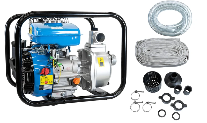 Güde 94503 GMP 15.22 4-Stroke Engine Pump Kit 15,000 l/h Max Delivery Head 22 m Petrol Engine Pump Blue Black