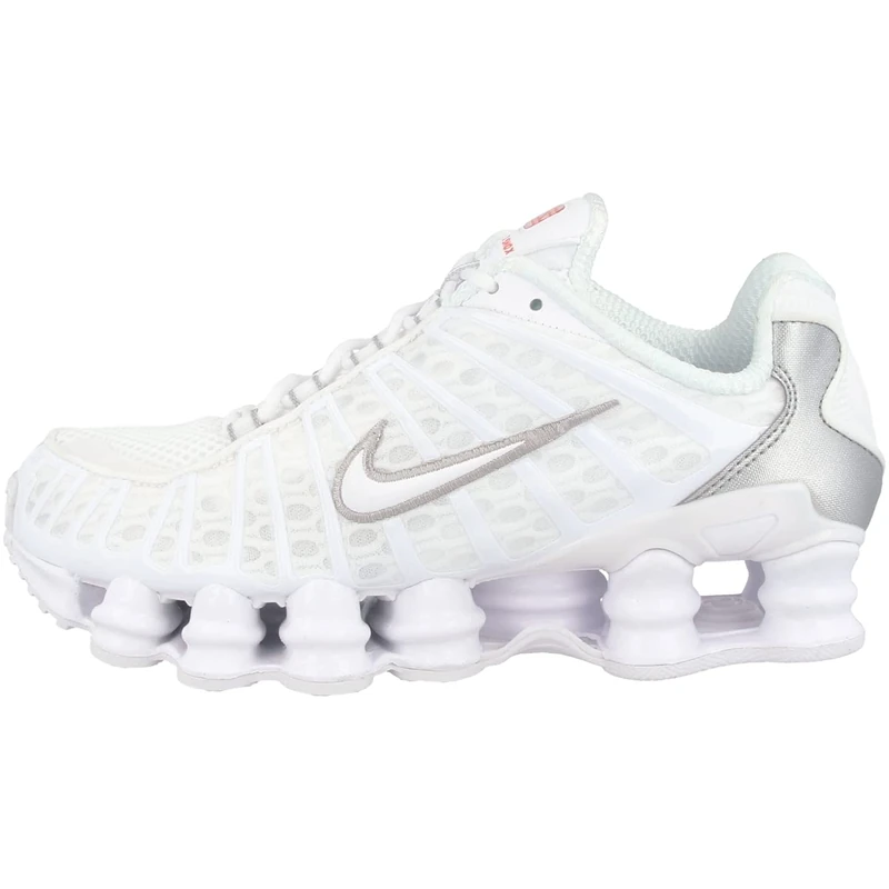 Nike W Nike Shox Tl, Women’s Track & Field Shoes, Multicolour (White/White/Metallic Silver/Max Orange 000), 4.5 UK (38 EU) - Image 1