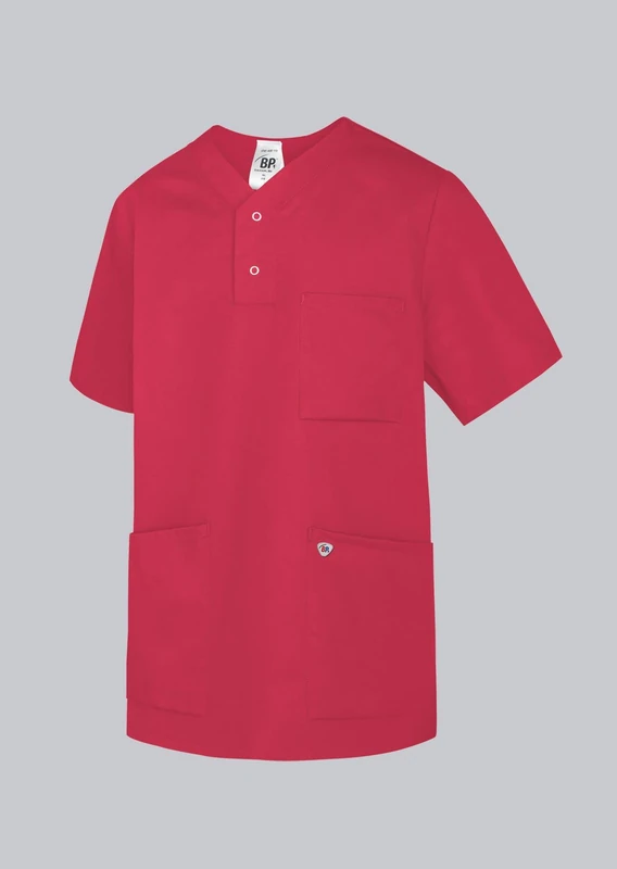 BP 1741-853 Unisex Slip-On Tunic - 1/2 Sleeve, Coral, Size S