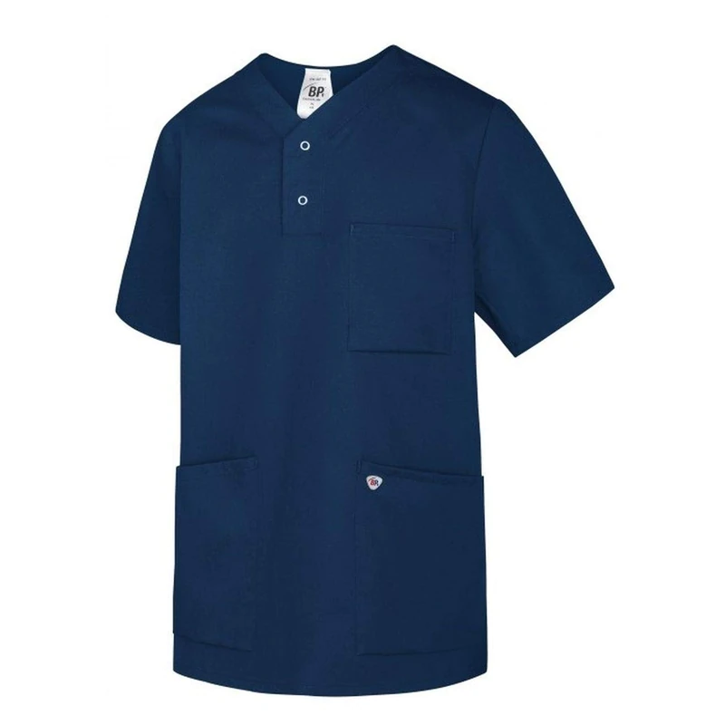 BP 1741-853-110 Unisex Slip-On Tunic, 1/2 Sleeve, V-Neckvwith Arm-Lift System, 200,00 G/M², Fabric Blend, Night Blue, Size 2Xl