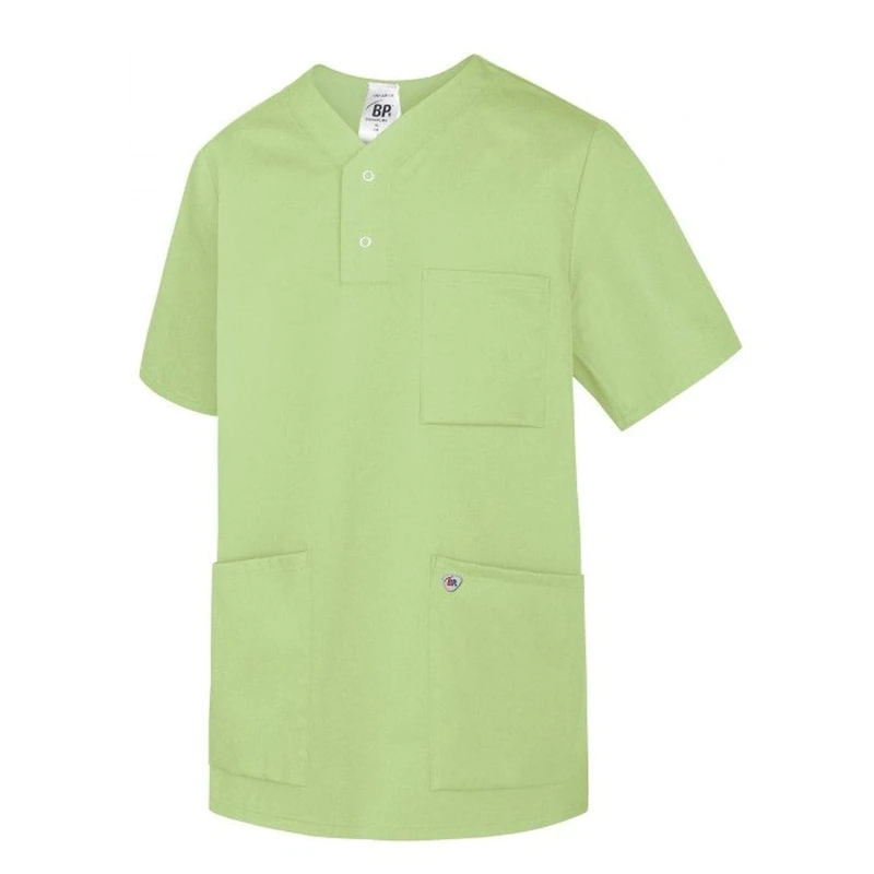 BP 1741-853-78 Unisex Slip-On Tunic, 1/2 Sleeve, V-Neckvwith Arm-Lift System, 200,00 G/M², Fabric Blend, Light Green, Size Xl