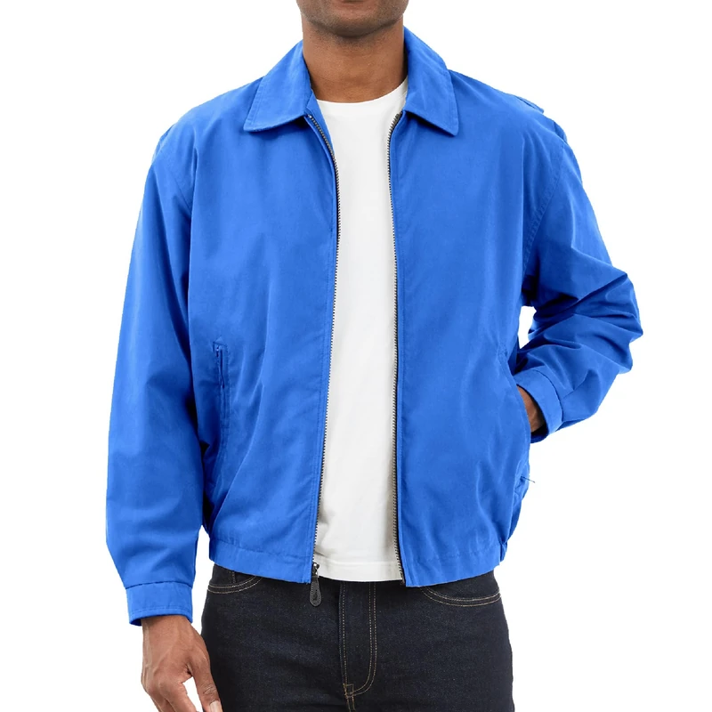 London Fog Men's Auburn Zip-Front Golf Jacket (Regular & Big-Tall Sizes) Cotton Lightweight, Cobalt, 4XL