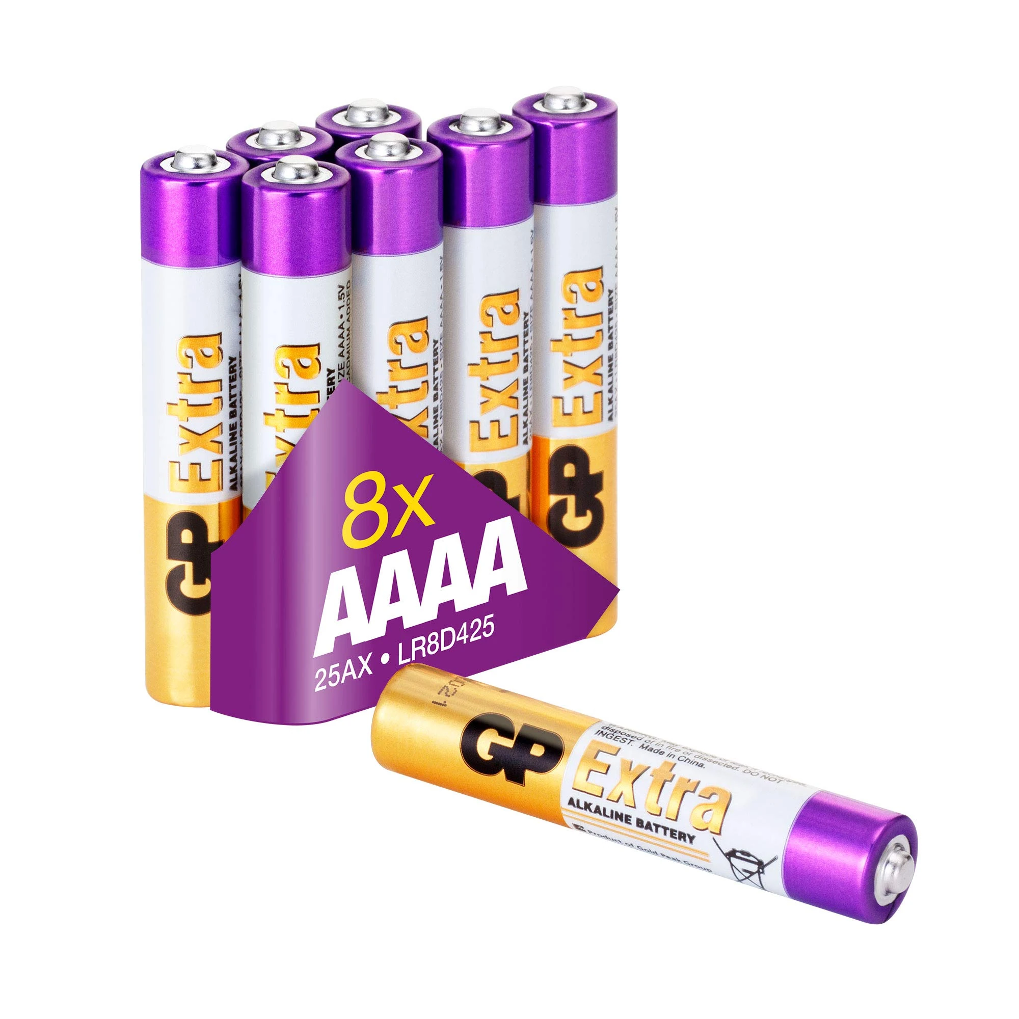 GP AAAA Batteries for surface pen Pack of 8 1.5V. Also suitable for toys/headlamps and medical devices. Also known as LR8D425 / LR61