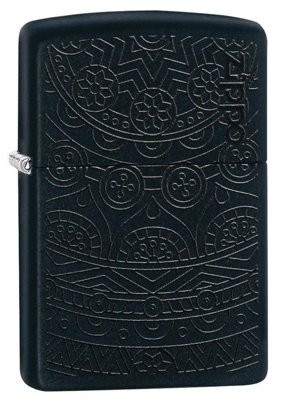 Zippo Tone on Tone Design Black Matte Pocket Lighter