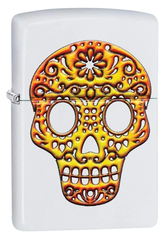 Zippo Sugar Skull Pocket Lighter, White, One Size