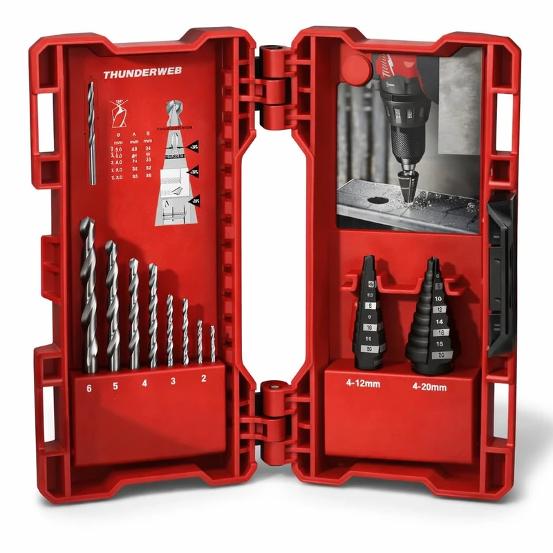 Milwaukee 48899350 10 Piece HSS-G Step and Drill Combo Set - Image 1