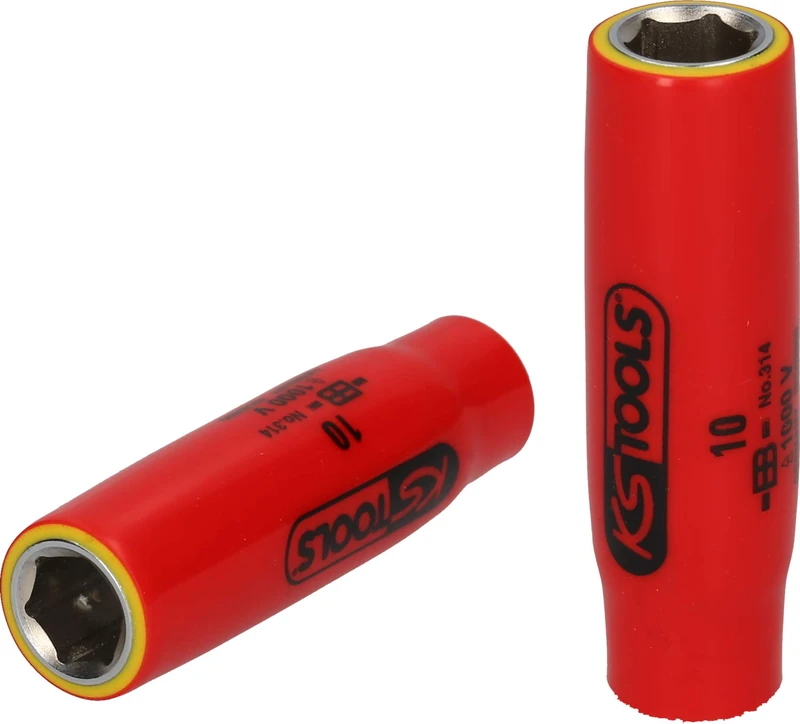 KS Tools 117.2349 1/4" Socket with Protective Insulation, 12mm, Long