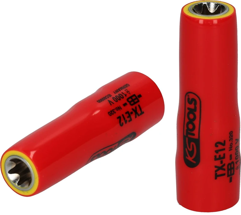 KS Tools 117.2374 3/8" Torx E-Socket with Protective Insulation, E18, Long