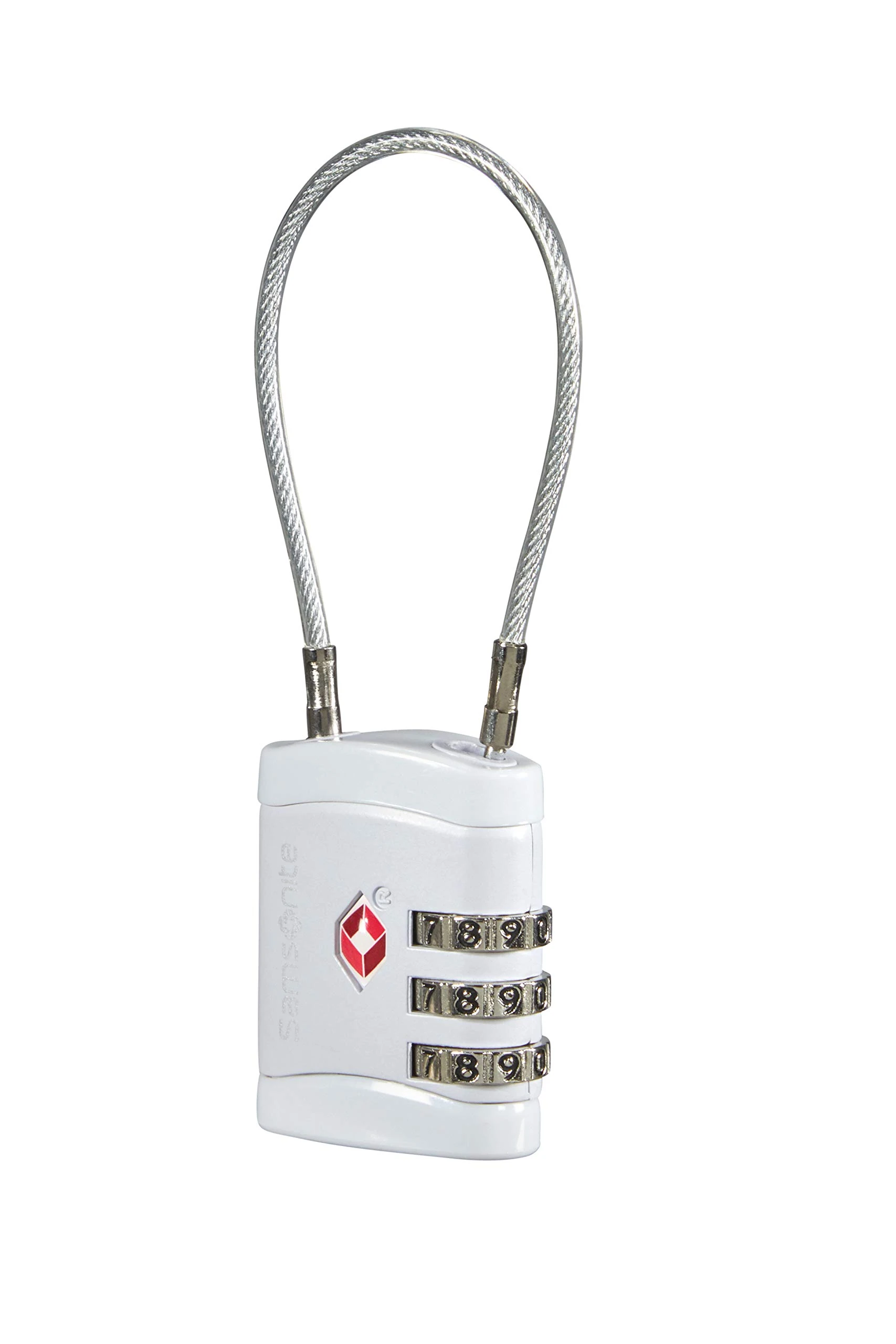 Samsonite Global Travel Accessories Three Dial TSA Cable Luggage Lock, 10 cm, Grey (Alu)