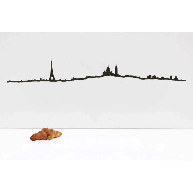 The Line City Skyline Paris Silhouette Wall Art Picture 125cm, Black,TL-PAR-AXL - Image 1