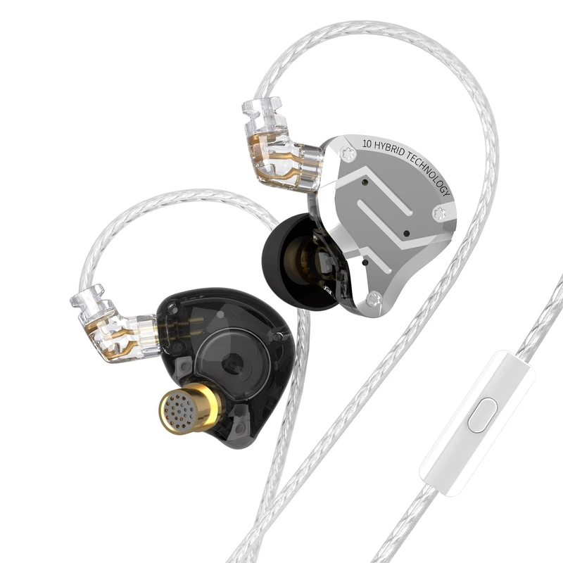 KINBOOFI KZ ZS10 Pro In Ear Monitor Earbuds, HiFi Earphone with 4BA and 1DD Drivers, Upgraded ZS10 Pro with Detachable 0.75mm 2 Pin 6N OFC Cable (With Microphone, Black)