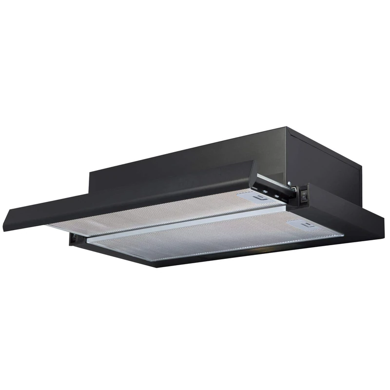 SIA TSH60BL 60cm Black Telescopic Cooker Hood - 320m3/hr Extraction