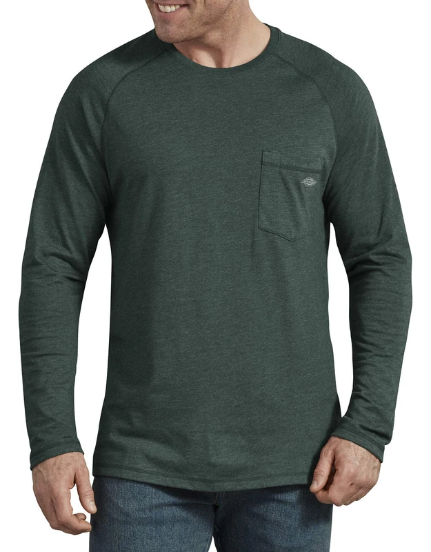 Dickies Men's Temp-iQ Performance Cooling Long Sleeve T-Shirt Big-Tall, Hunter Heather, 3X