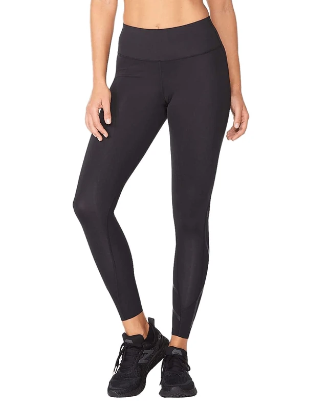 2XU Women's Force Mid-Rise Compression Tights Pants, Black/Black, XXS