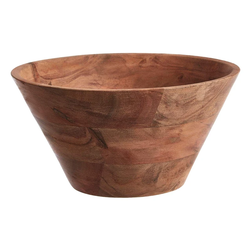 Premier Housewares Acacia Wood Salad Bowl/Salad Bowl/Large Size/Salad Bowl with Lid/Serving Bowl/Serving W25 x D25 x H13cm/ Potpourri Bowls/Decoration