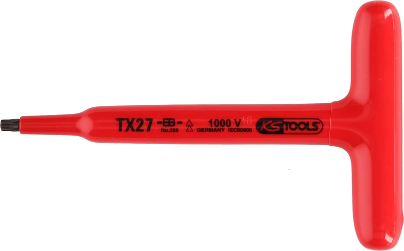 KS Tools 117.2418 T-Grip Torx Key Wrench Set with Protective Insulation, T40, 200 mm