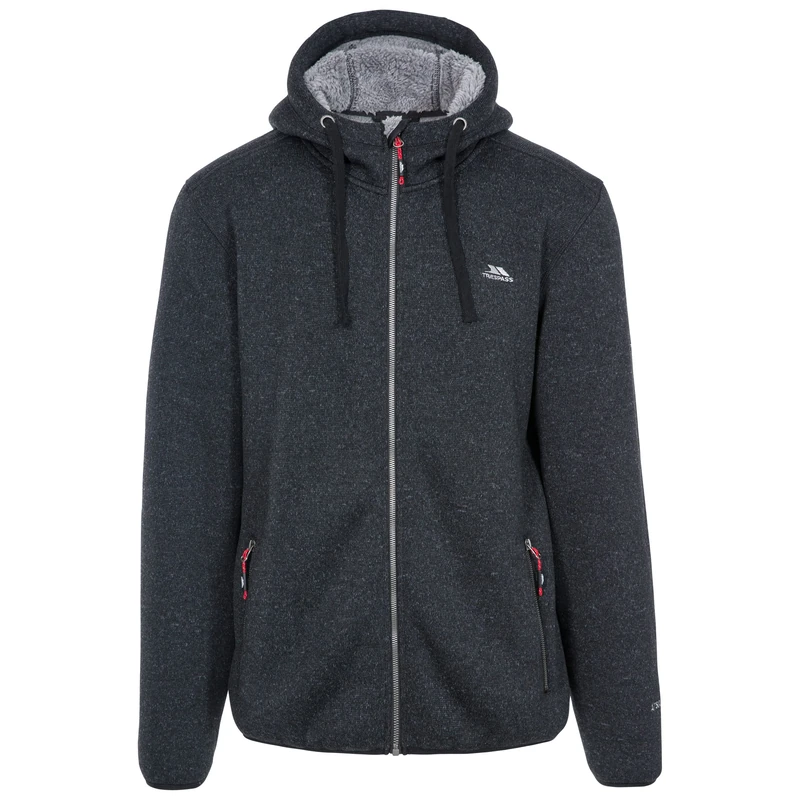 Trespass Mens Fleece Hoodie Tableypipe Black Marl in Size - M