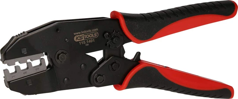 KS Tools 115.1485 Crimping Tool for Insulated Terminals and End Connectors with Heat Shrink Tube