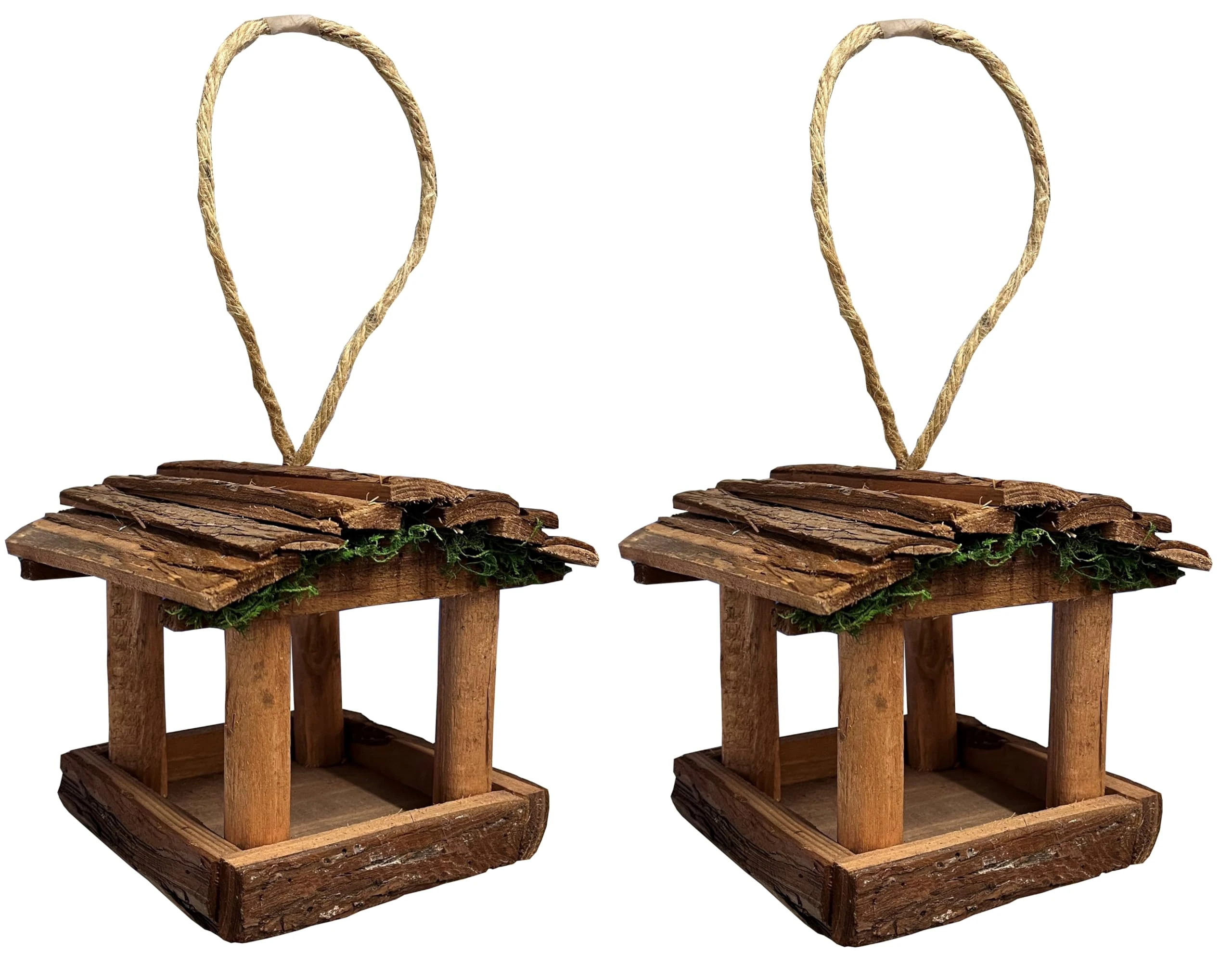 Selections Hanging Wooden Garden Wild Bird Table Feeder (Pack of 2)
