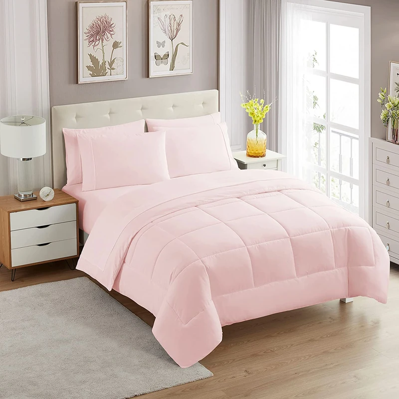 Sweet Home Collection Twin XL Comforter Set - Pale Pink