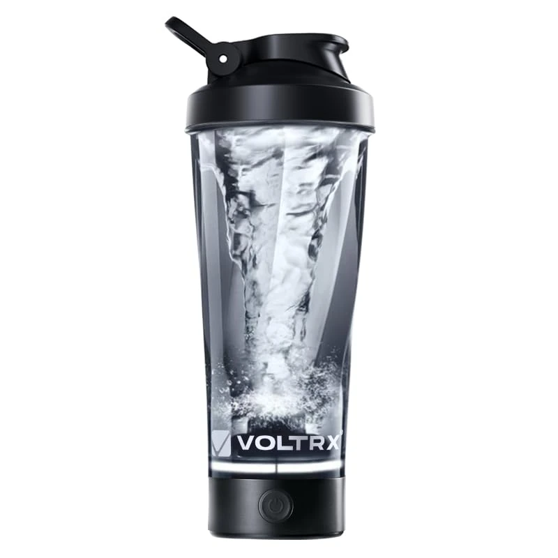 VOLTRX Premium Electric Protein Shaker Bottle, Made with Tritan - BPA Free - 600ml Vortex Portable Mixer Cup, USB C Rechargeable Shaker Cups for Protein Shakes (Black)
