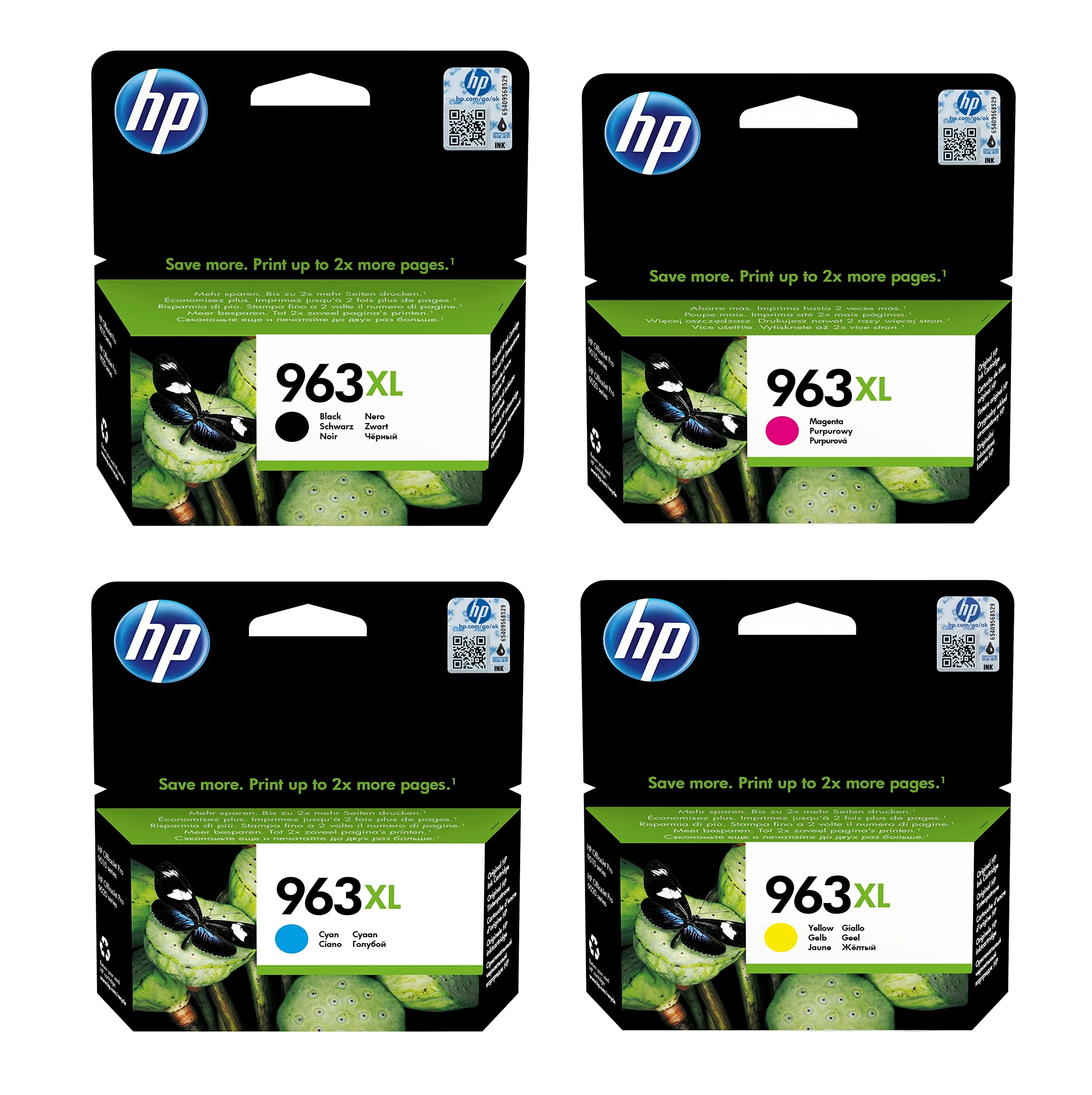HP 3YP35AE 963XL High Yield Original Ink Cartridge, Black/Cyan/Magenta/Yellow, Multipack