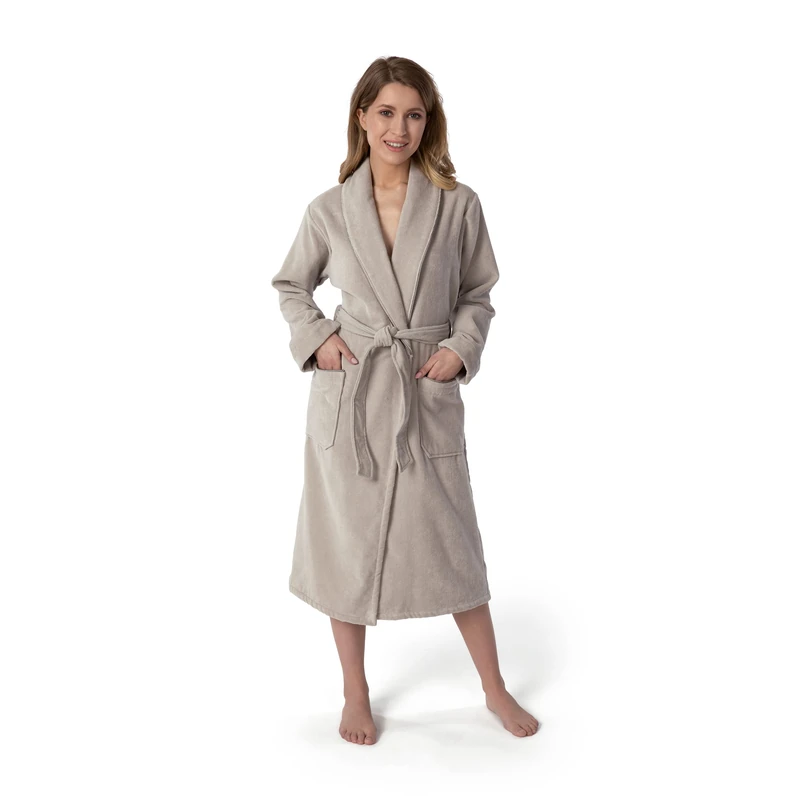 Möve Shawl Collar Bathrobe, Cotton, Silver Grey, 5864