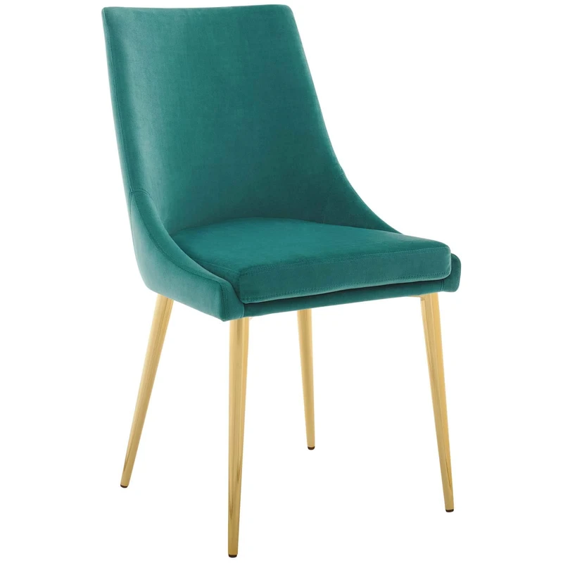 Modway EEI-3416-TEA Isle Accent Performance Velvet Dining Chair, Teal - Image 1