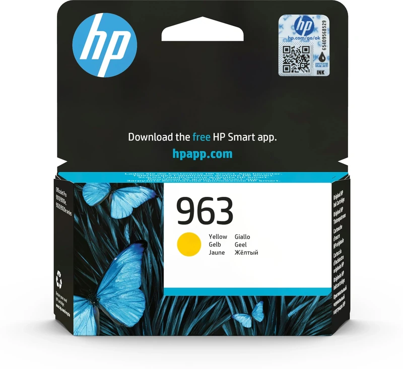 HP 3JA25AE 963 Original Ink Cartridge, Yellow, Pack of 1