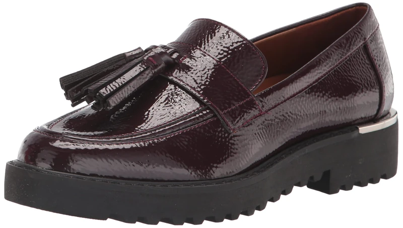 Franco Sarto Women's Carolynn Lug Sole Loafer, Burgundy Patent, 6 UK