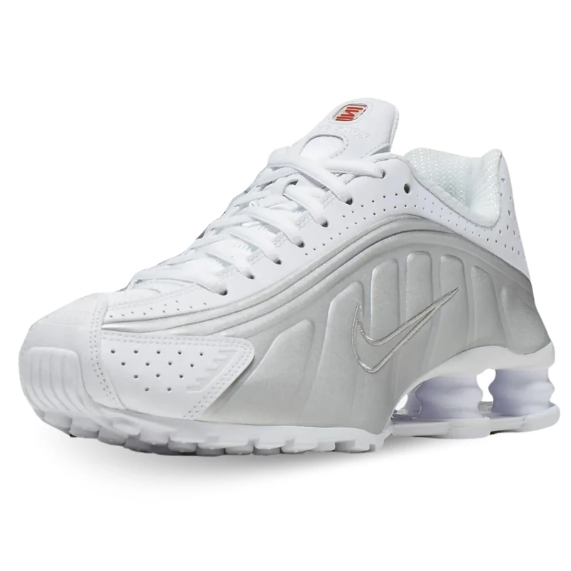 Nike Nike Shox R4, Women’s Track & Field Shoes, Multicolour (White/White/Metallic Silver/Max Orange 000), 5.5 UK (39 EU)