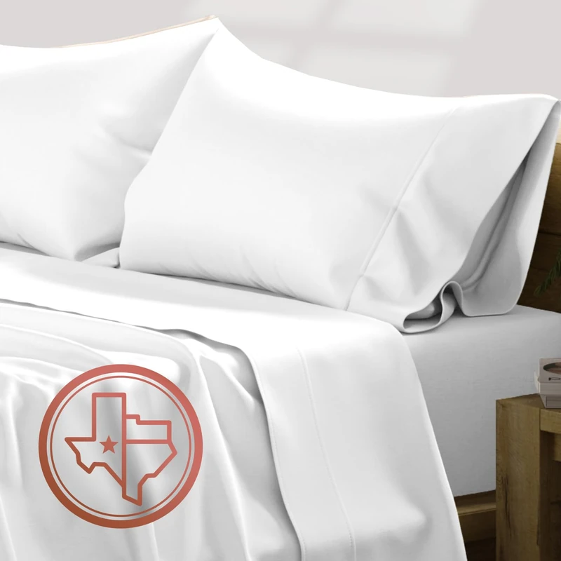 Texas Linen Co. Luxury Egyptian Cotton 4 Thread Count 600 Piece Deep Fitted Sheet Set and Flat Sheet Queen Soft Cooling Sateen Weave Extra Long Staple