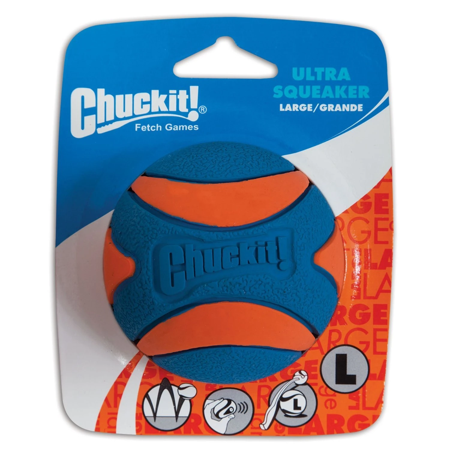 Chuckit! Ultra Squeaker Ball Natural Rubber Dog Toy Large - Pack of 2