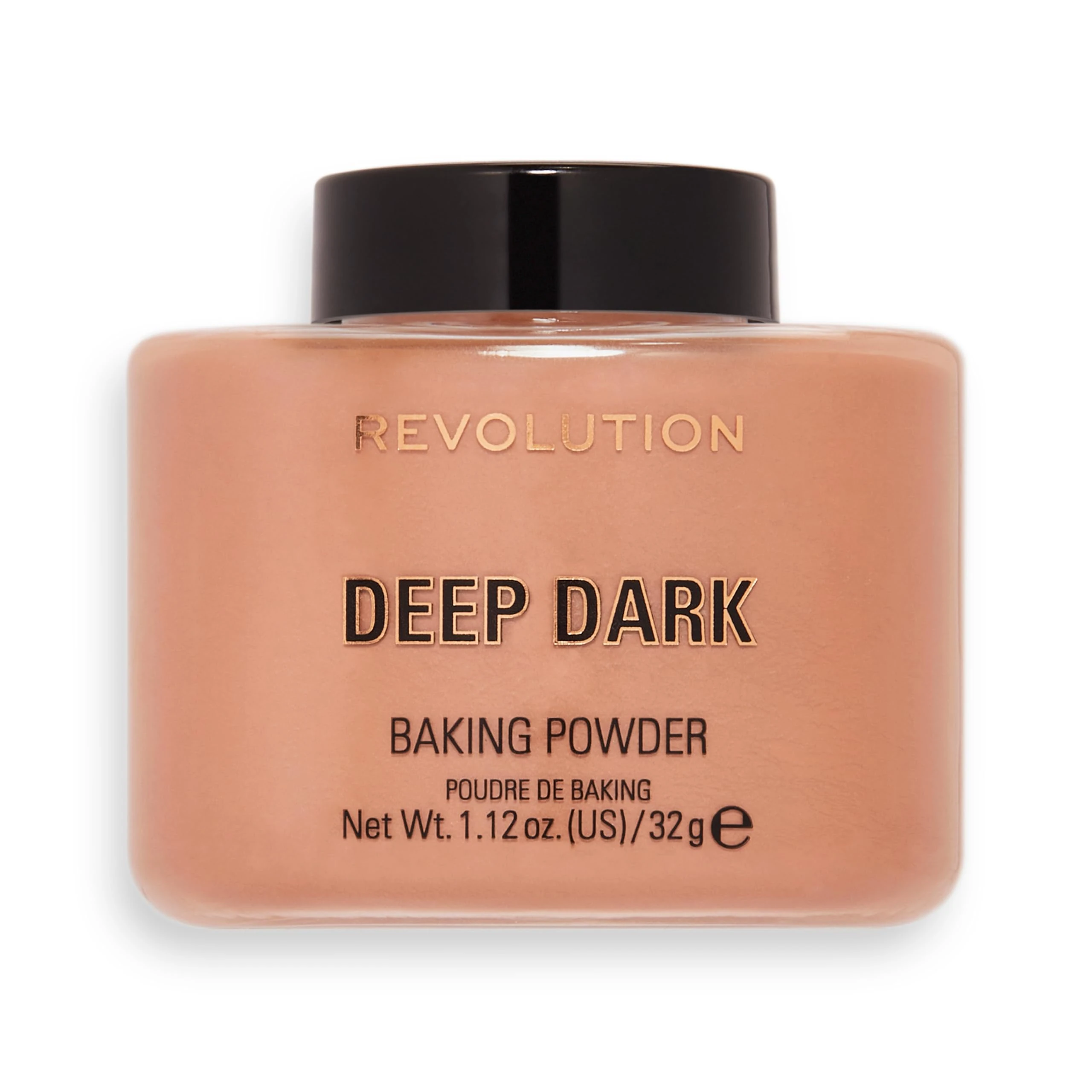 Revolution Beauty London, Loose Baking Powder, Prolongs Makeup Wear, Setting Deep Dark, For Dark Skin tones, 32g