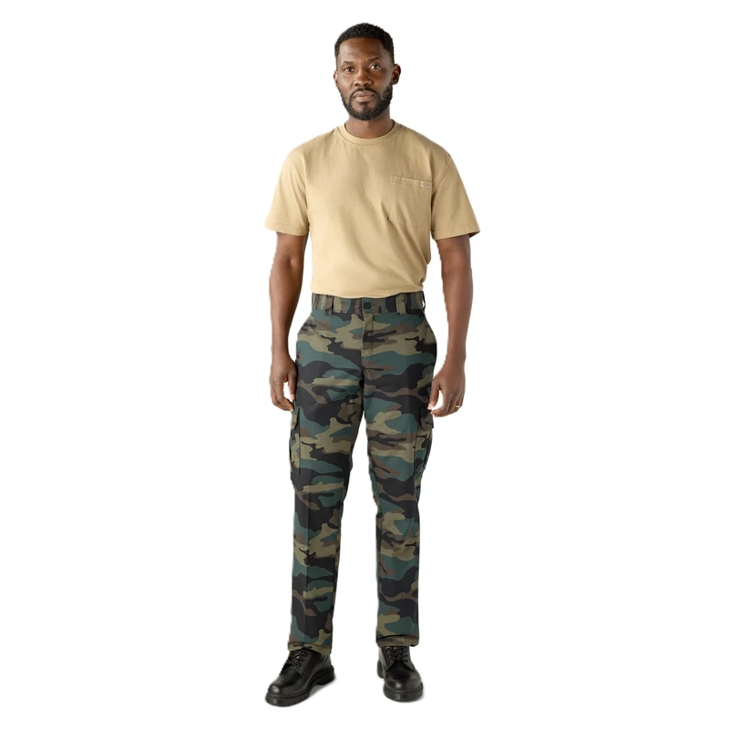 Dickies, Men's, Mechanical Stretch Cargo Pant Regular, Hunter Green CAMO, 36W / 30L