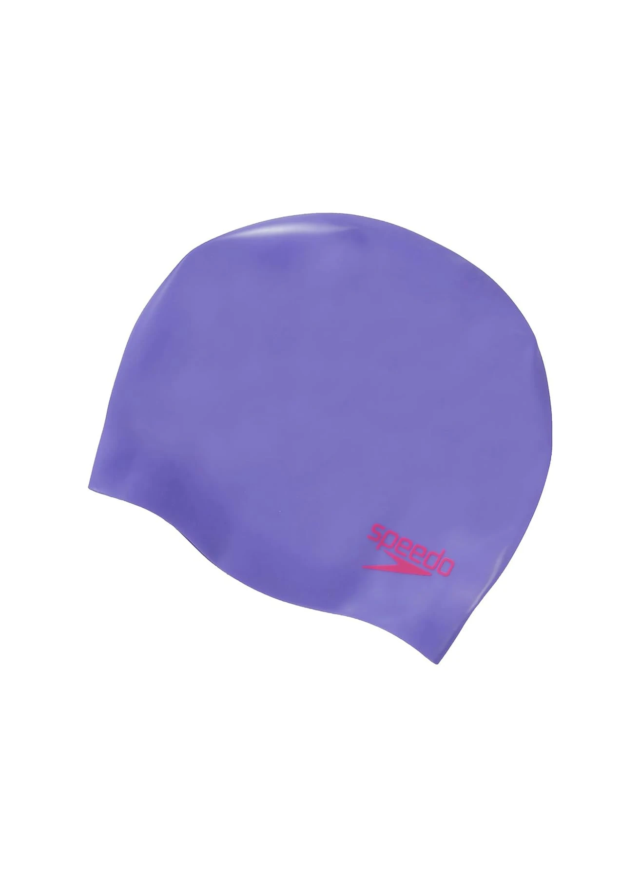 Speedo Unisex-Youth Junior Plain Moulded Silicone Swimming Cap | Swim Essentials | Hair Protection, Purple/Red, One Size