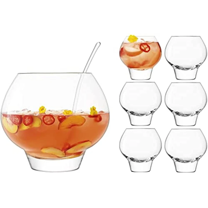 LSA International Rum Punchbowl Set Clear| 1 Unit | Mouthblown & Handmade Glass | RU10